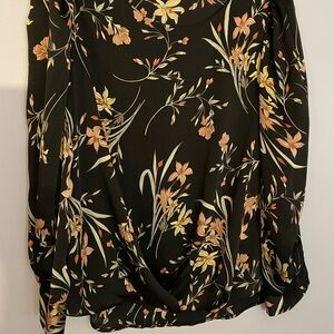 Vince Camuto Black and Cream Floral Blouse